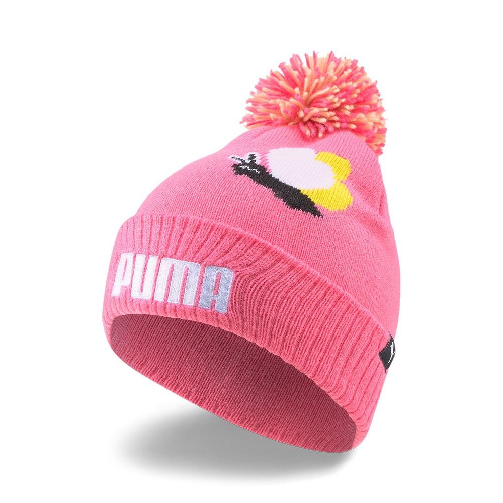 PUMA Beanie Wintermütze (Pompon) Small World Pom pink Kinder