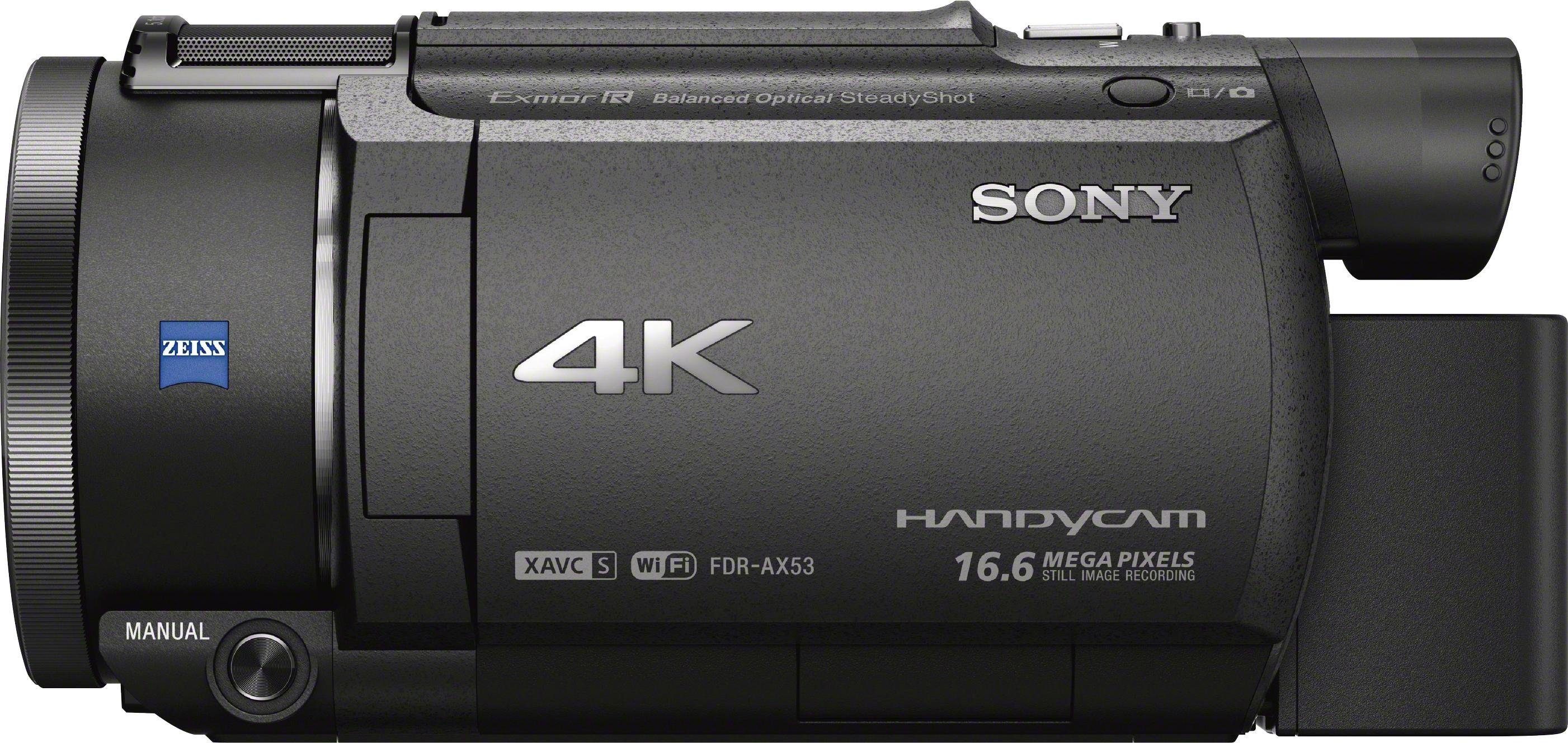 Zoom) Camcorder 20x WLAN Sony opt. NFC, HD, FDRAX53.CEN (Wi-Fi), (4K Ultra