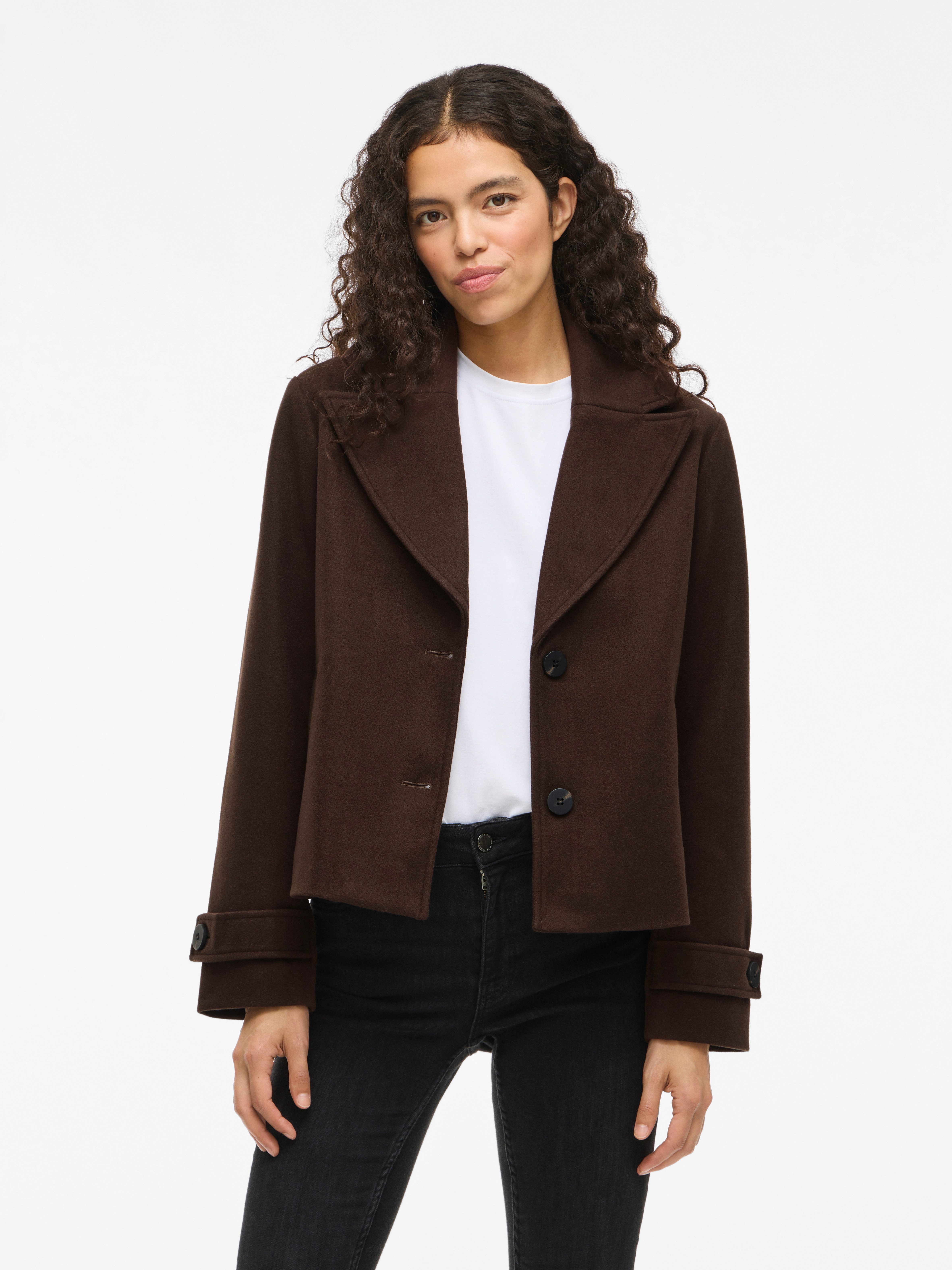 Vila Kurzjacke VISOLO L/S SHORT JACKET/TES/2 Kunstfaser, regular fit