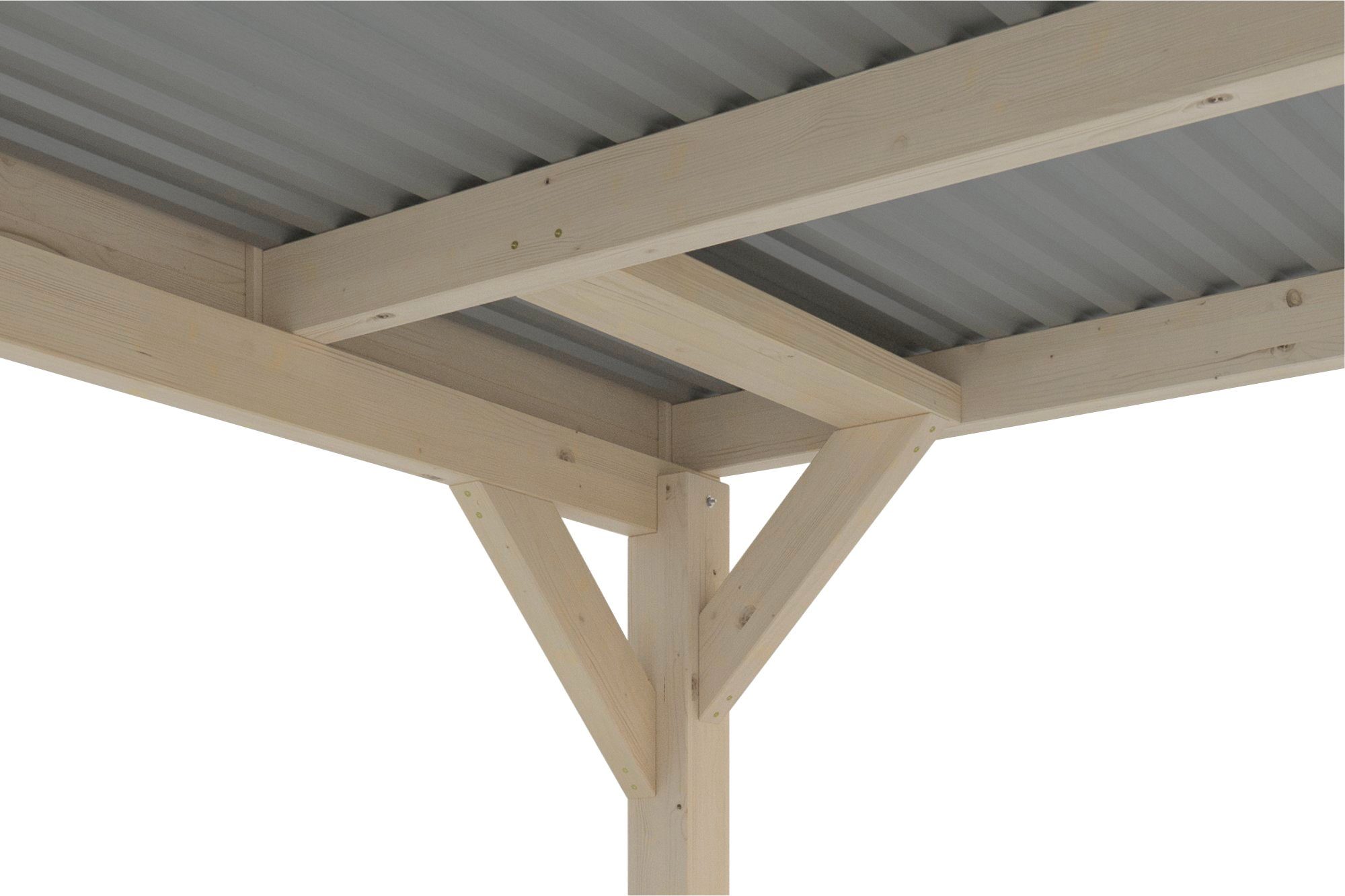 Grunewald, cm, mit cm Aluminiumdach Skanholz BxT: 427x554 395 Einzelcarport Einfahrtshöhe,