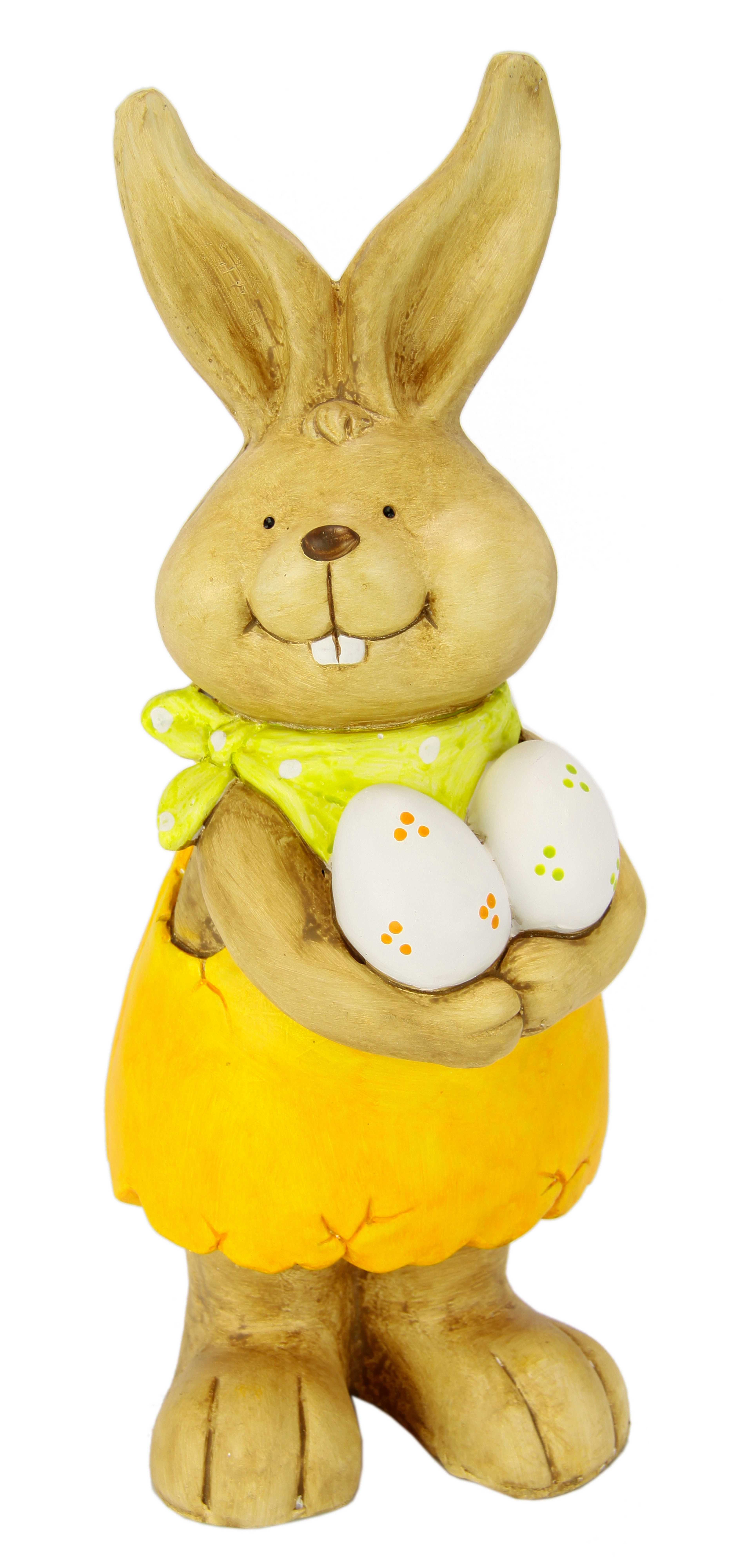 I.GE.A. Dekofigur Deko Osterhase mit Eier (1 St), Figur 46 cm Deko Hase Osterdeko Hasenfigur Frühling Ostern Ostereier