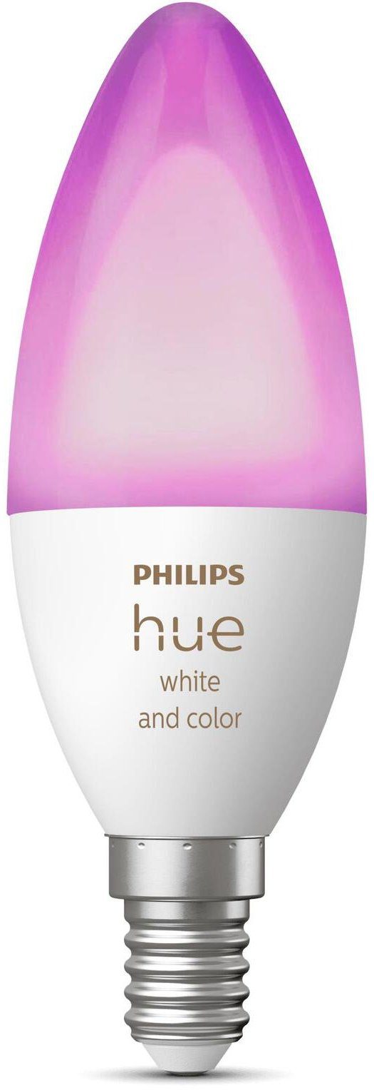 Philips Hue LED-Leuchtmittel White & Col. Amb. Einzeplack E14 470lm!, E14, 1 St., Farbwechsler, Warmweiß