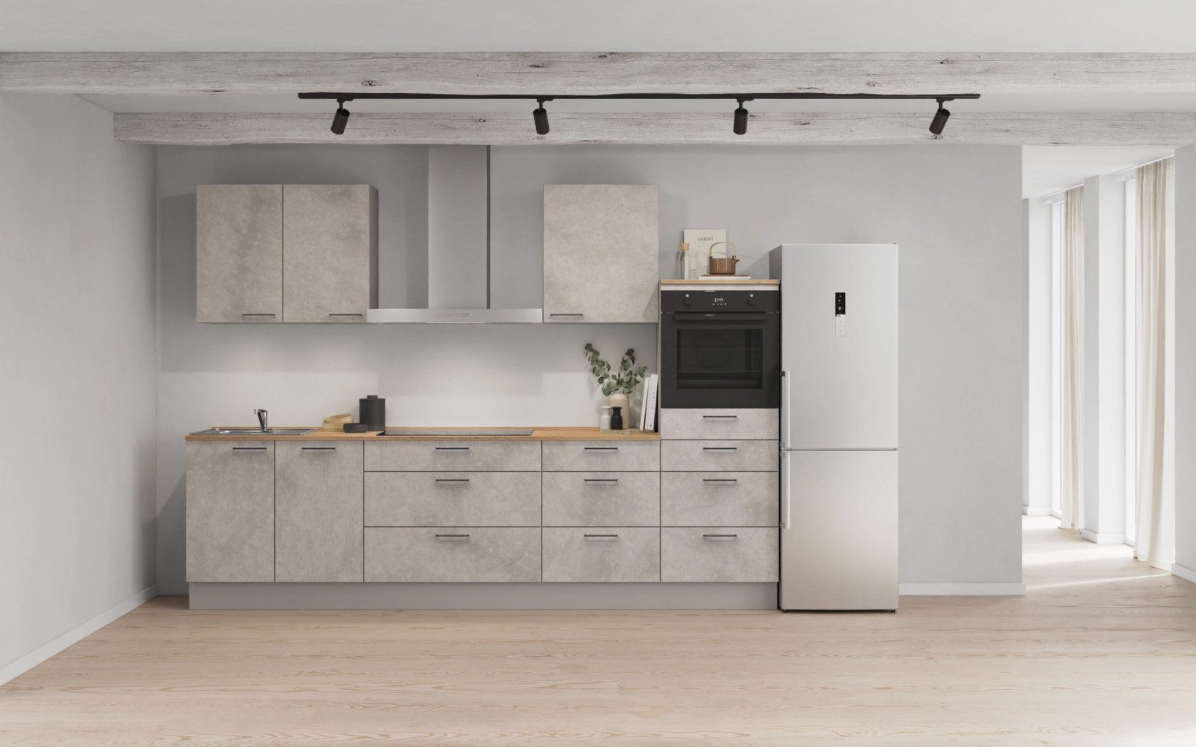 nobilia® Küchenzeile Salev, individuell anpassbar, gratis Küchenplanung mit Profis, (Breite 300 cm), vormontiert, wahlw. mit E-Geräten, inkl. Lieferung