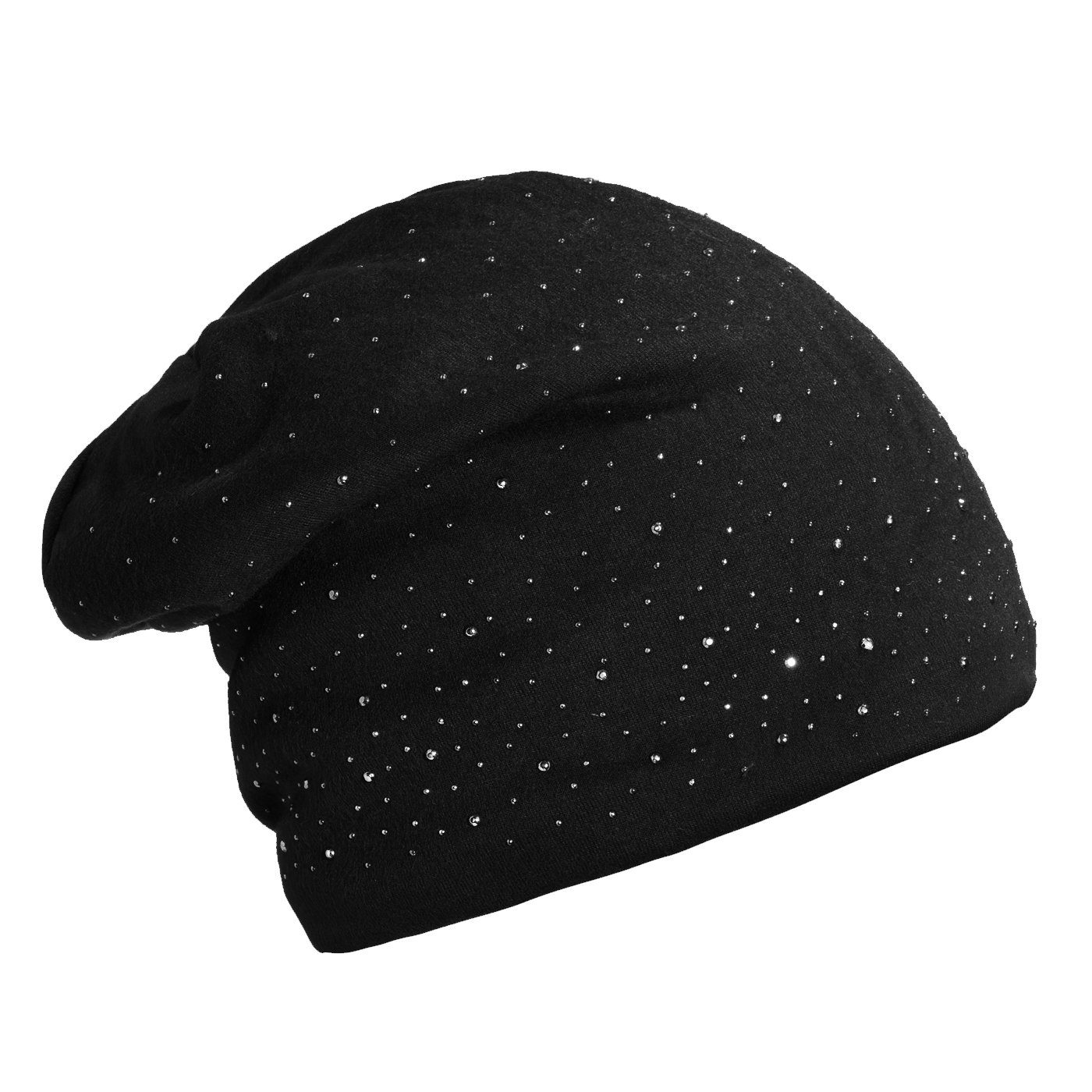 DonDon Beanie Damen Slouch Nieten (Packung, 1-St) Wintermütze, Beanie mit Pailletten und Teddyfleece – Bild 4 von 5