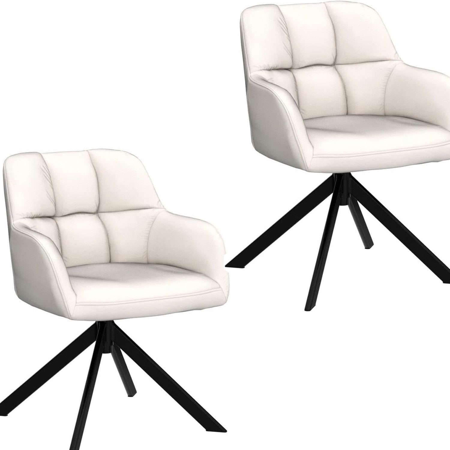 SURFOU Schreibtischstuhl PU Leder Bürostuhl 360°Drehbar Chefsessel Drehstuhl (2 St), Sessel für Arbeitszimmer Drehstuhl ohne Rollen