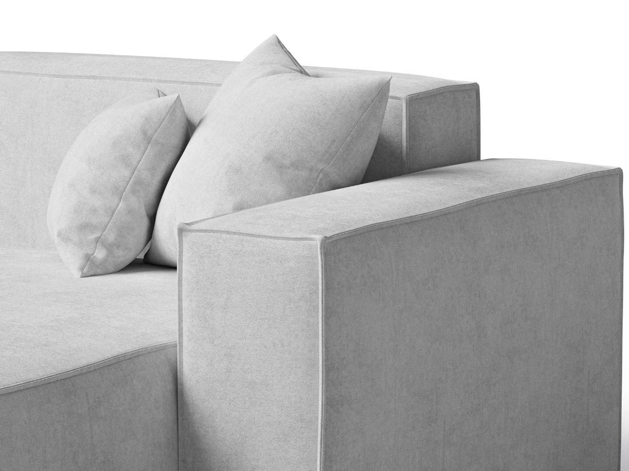 GrainGold Ecksofa L-Form ARIZONA - 265x180 cm, Hellgrau, Rechts, Wellenfede günstig online kaufen