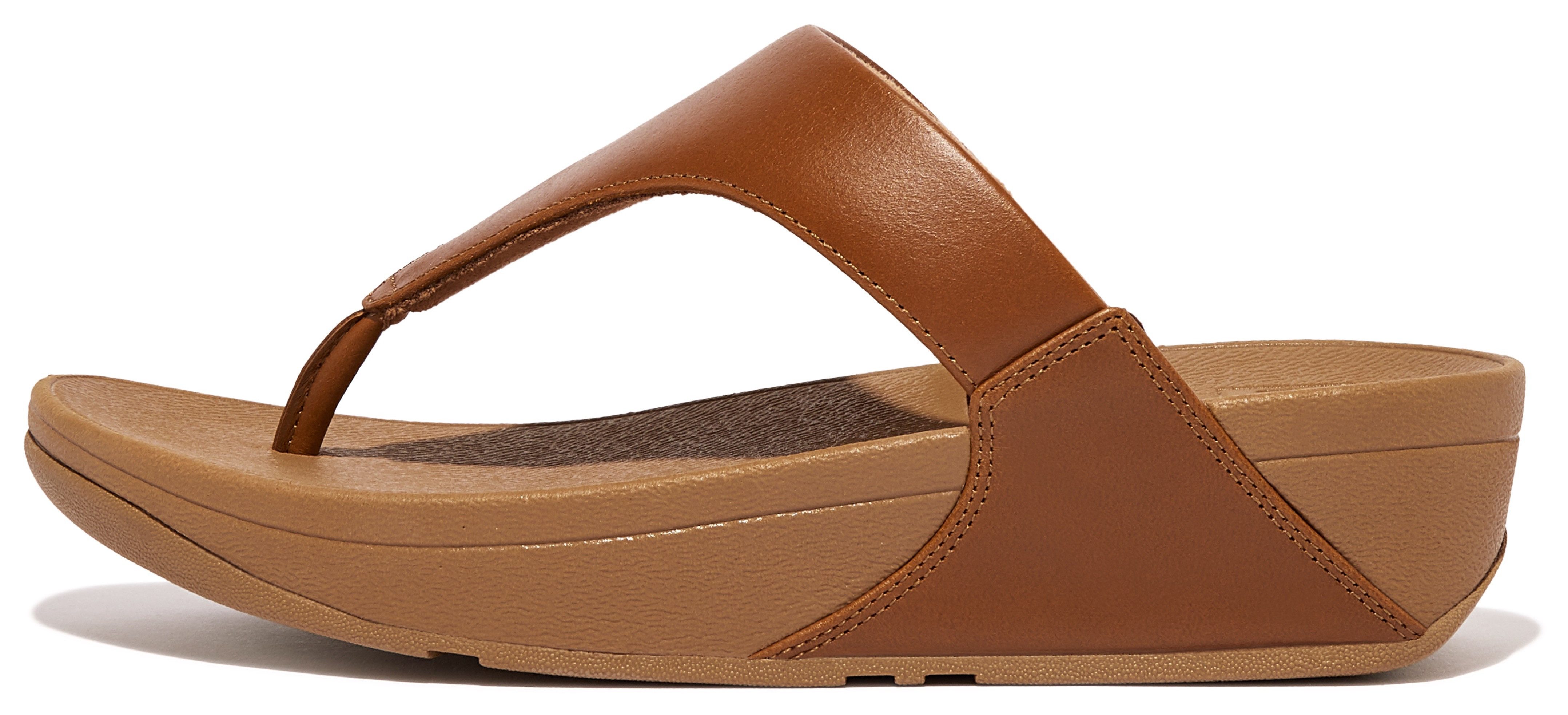Fitflop LULU LEATHER TOEPOST Dianette Zehentrenner, Pool Slides, Pantolette, Badeschuh mit Keilabsatz