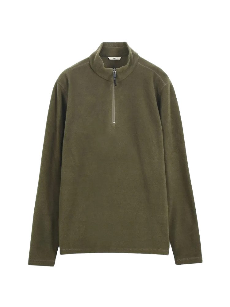 KİP Kapuzenpullover Khaki Rollkragen Sweatshirt schlicht