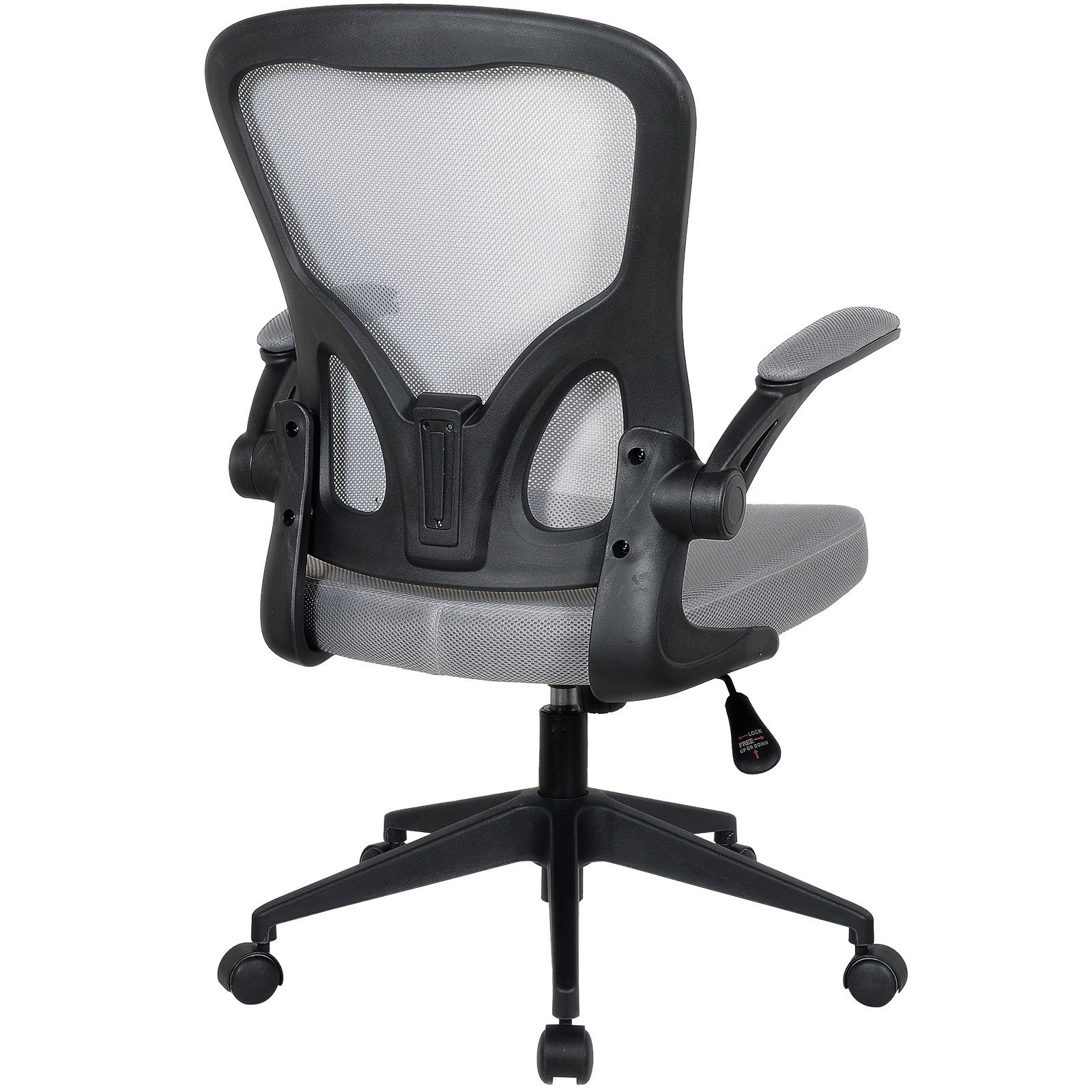 Grau Home Chair mit Mesh-Optik (1 ohne Bürostuhl Kopfstütze Harry Stück), in / Schwarz Armlehnen Office hochgeklappten Chefsessel TRISENS