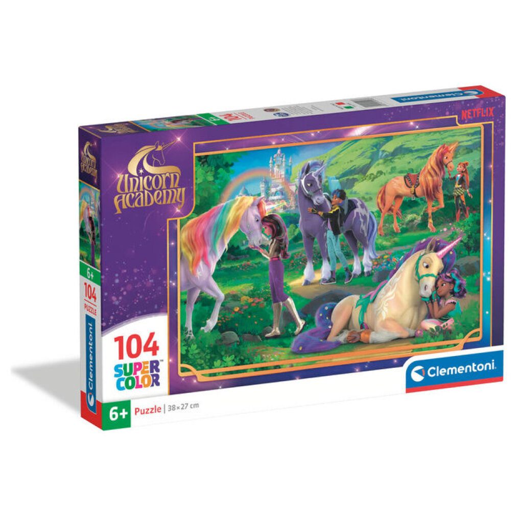 Clementoni® Puzzle Unicorn Academy Puzzle 104 Stück, Puzzleteile