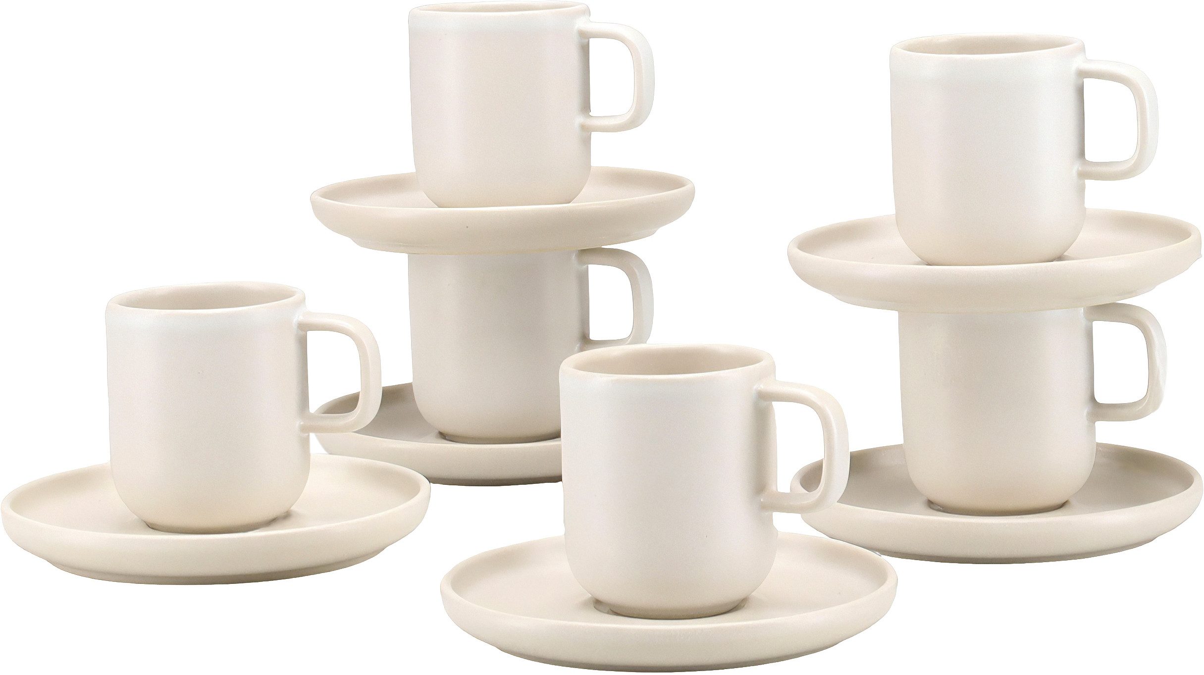 CreaTable Tasse Uno, Espressotassen, Set 12-tlg., 12-tlg., Steinzeug, hochwertiges Steinzeug, seidenmatte Spezialglasur