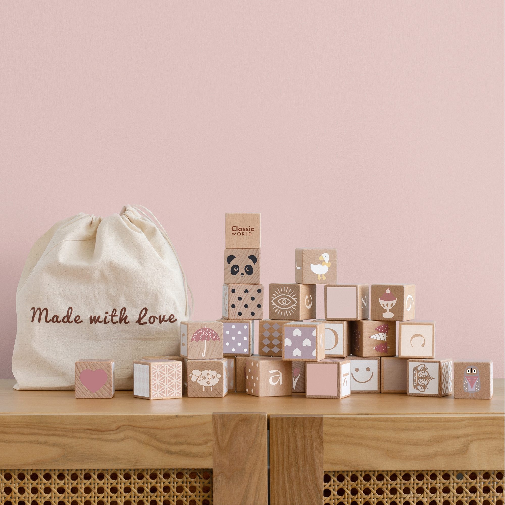 Classic World Classic World - Holzklötze Iris - 28x16x4cm - ab 18 Monaten Spielbauklötze