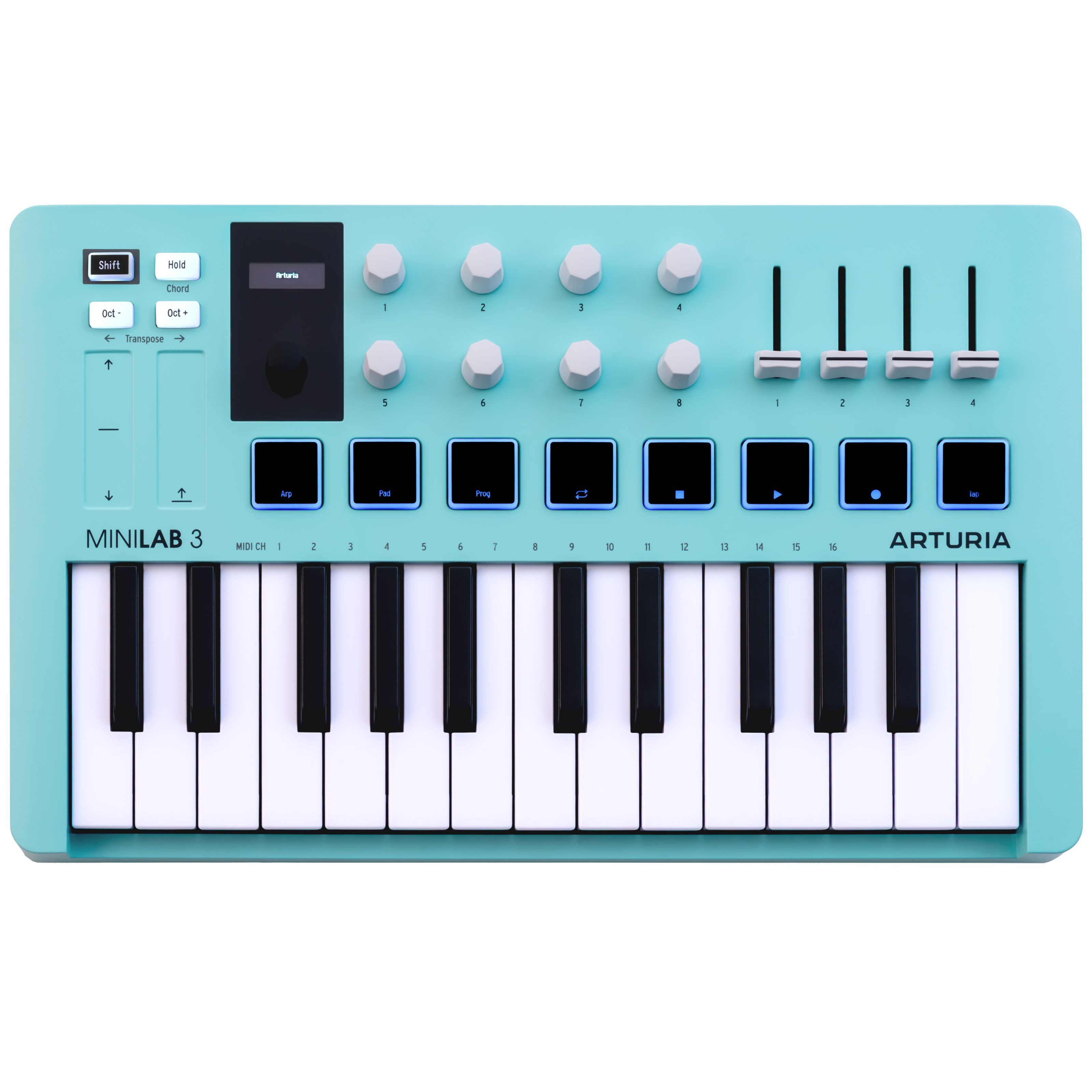 Arturia Masterkeyboard (Masterkeyboards, MIDI-Keyboard 25), MiniLab 3 Aquamarine - Midi Keyboard