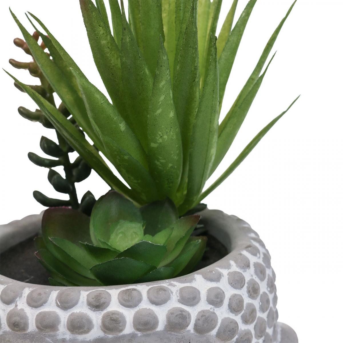 Kunstkaktus Zen-Garten Deko: Künstliche Sukkulenten in Buddha Blumentopf, Kaemingk, Höhe 25 cm