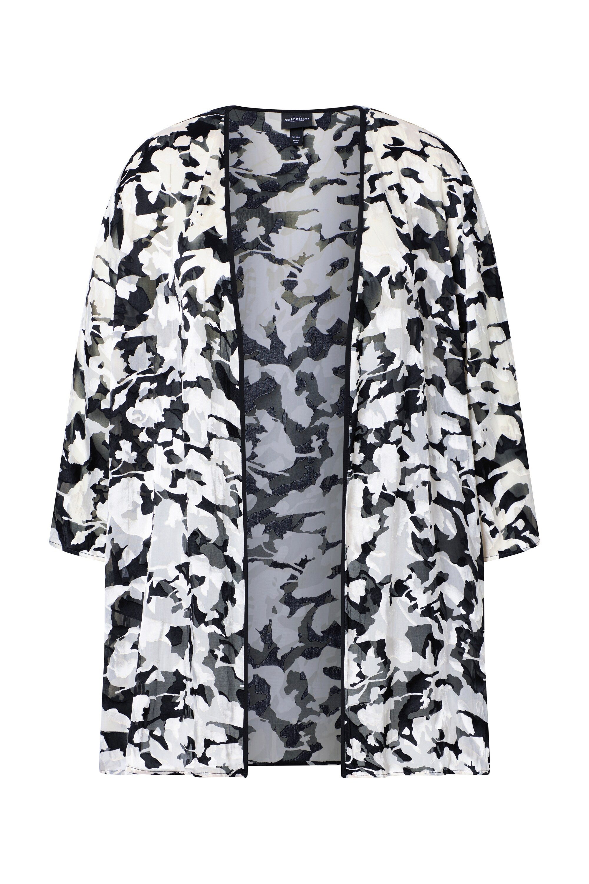 Sommerjacke Jacke Chiffon-Ausbrenner V-Ausschnitt 3/4-Arm