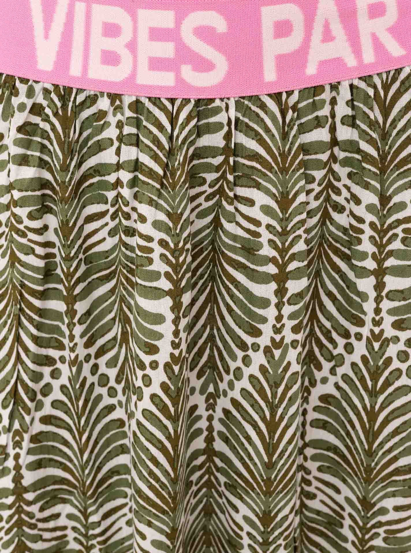 Zwillingsherz Maxirock "Jungle Leaves" Blättermotiv, Gummizug mit Schrift, leichtes Material, knöchellang – Bild 4 von 4
