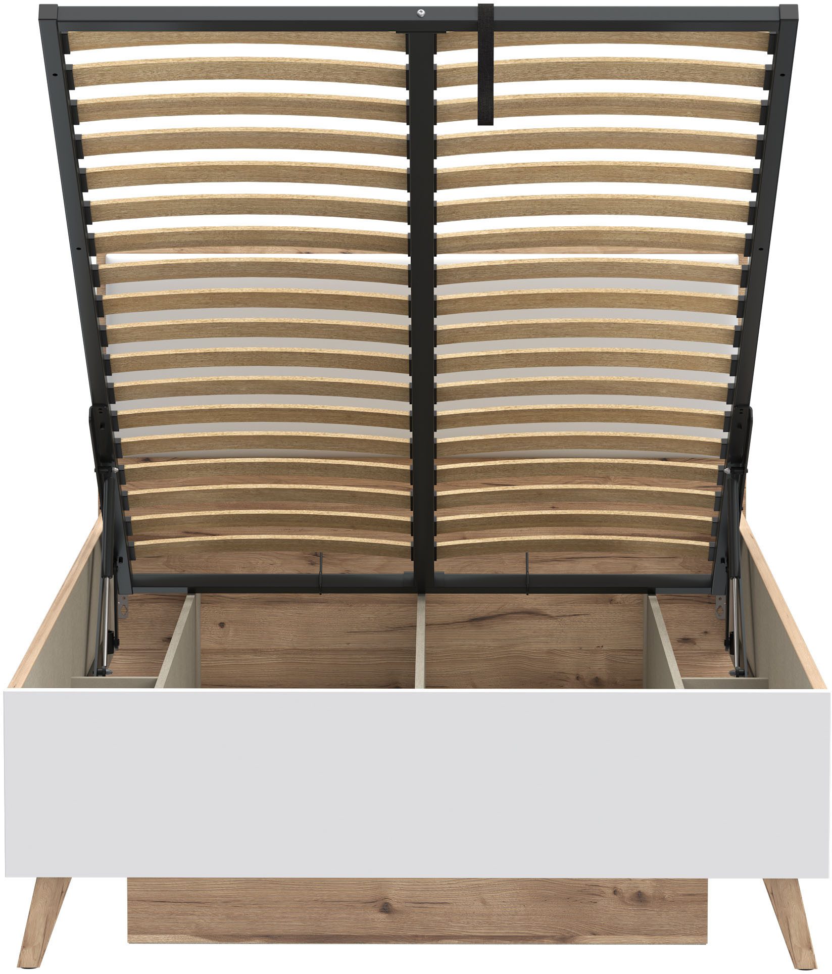 FORTE Stauraumbett Vankka viel Stauraum, skandinavisches Design, Made in Europe, aufklappbarer Lattenrost, weitere Produkte zur Serie erhältlich – Bild 4 von 5