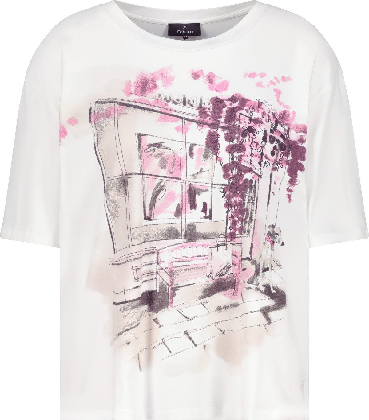Monari Rundhalsshirt mit Frontprint