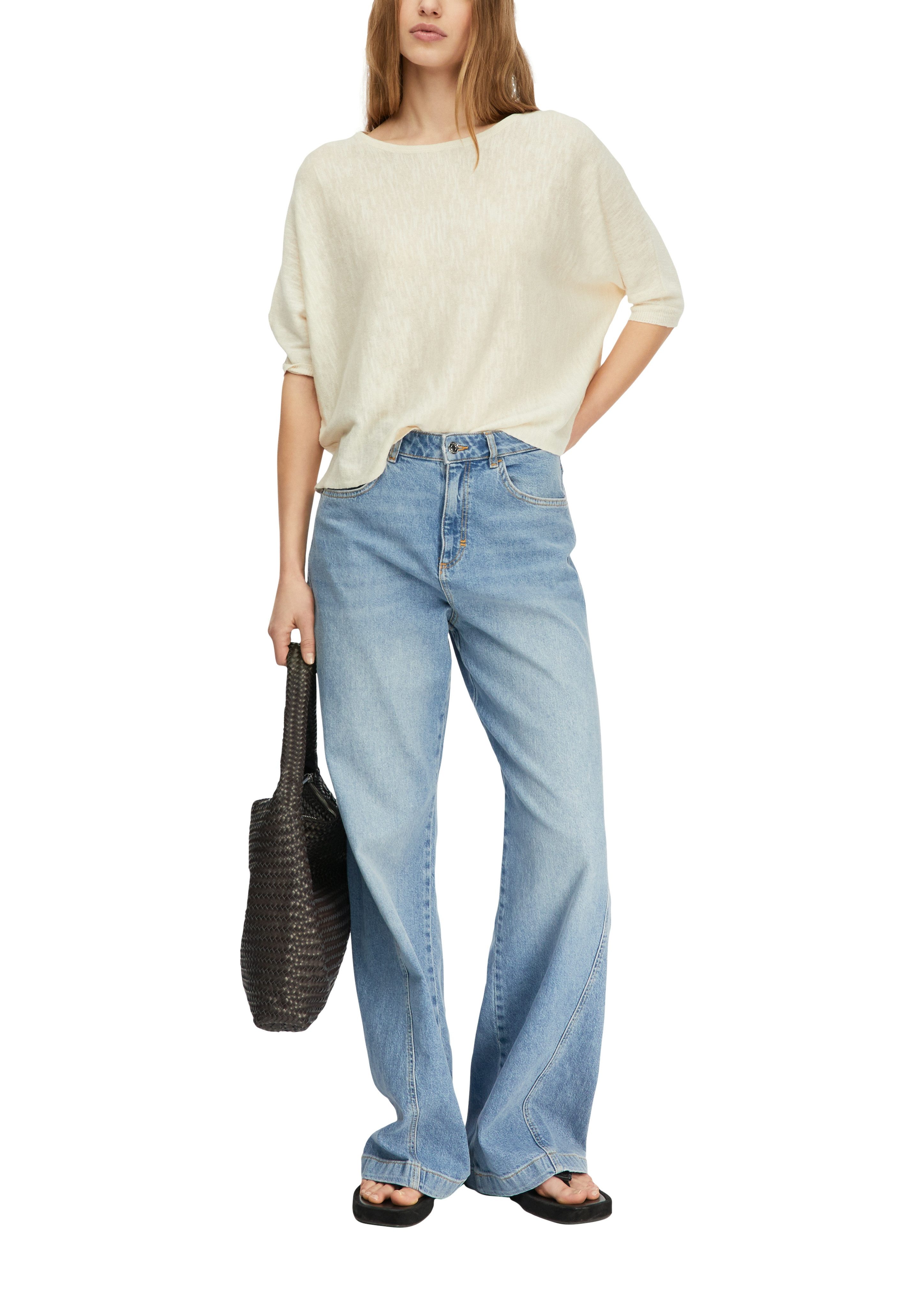 comma Rundhalspullover in Feinstrick