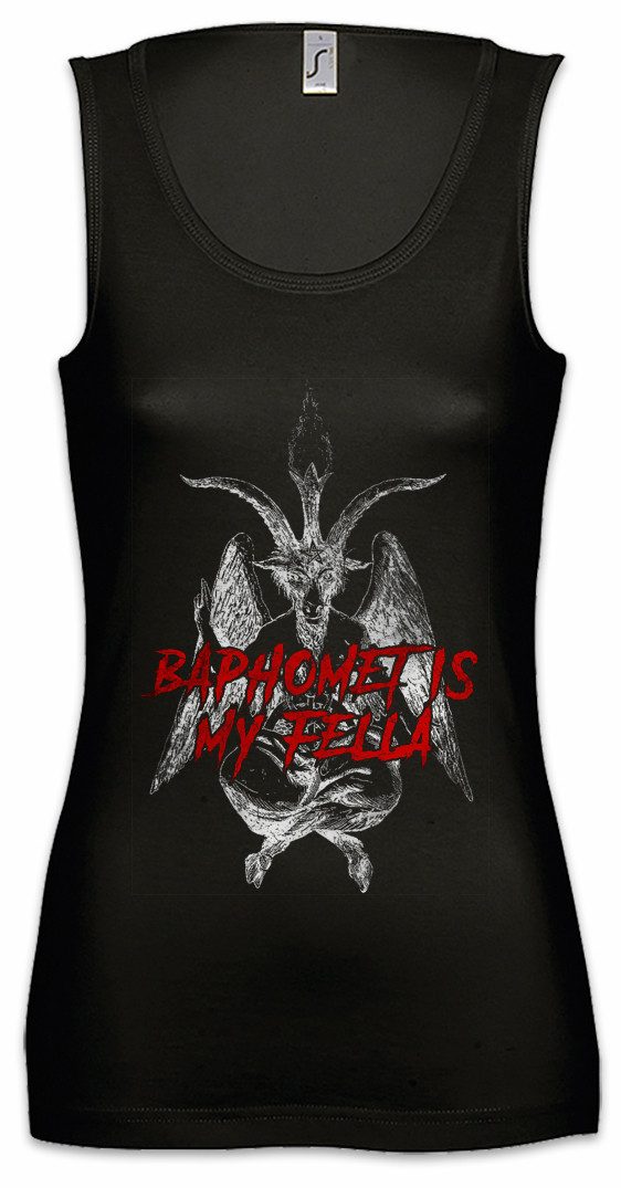 Urban Backwoods Tanktop Baphomet Is My Fella Ärmelloses Damen T-Shirt Aleister Pentagram Satan Crowley Teufel Devil