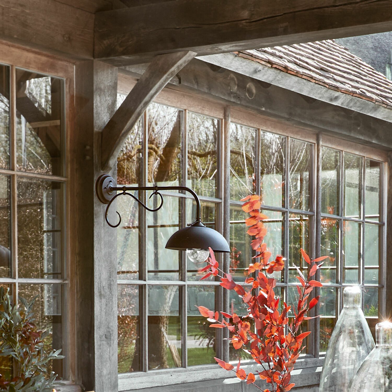 Mirabeau Außen-Wandleuchte Außenwandlampe Lupia schwarz