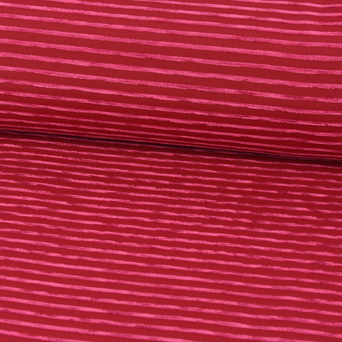 Thumbnail - SCHÖNER LEBEN. Stoff Schöner Wohnen Dekostoff Chenillestreifen pink beere 134cm Breite