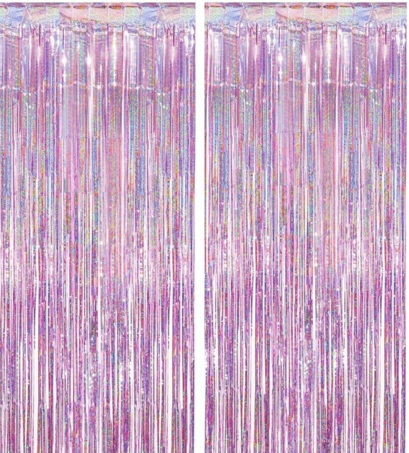 Montegoni Lametta Vorhang 2er Set, Hintergrund Dekoration, Glitzer Vorhang Party Deko, Folien Fransen Geburtstag Hochzeit Partydeko Luftschlangen Deko