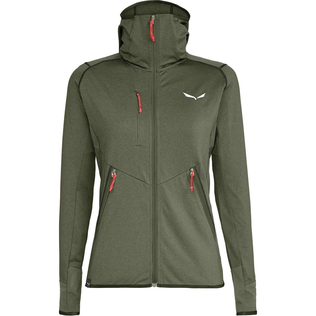 Salewa Fleecejacke Agner Hybrid Polarlite/Durastretch W Full Zip Hoody Leichter Damenhoody für Bergtouren mit schnelltrocknendem Fleece und