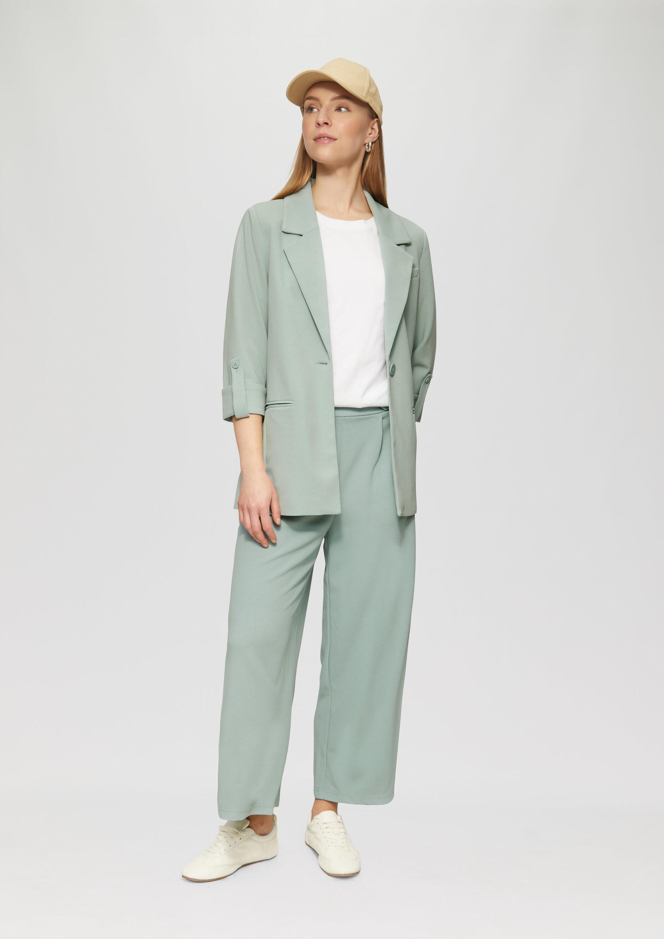 QS Jackenblazer Indoor-Blazer Interlock-Blazer mit Krempelarm