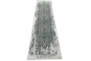 Teppich Teppich modern Wohnzimmerteppich Vintage Teppich Used Look mit Fransen in grau grün, Carpetia, rechteckig, Höhe: 13 mm