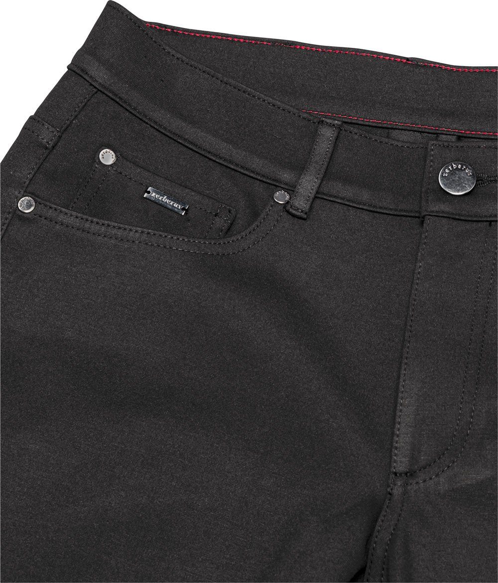 lässigen im 5-Pocket-Stil perfekte Zerberus Passform, Jerseyhose schwarz