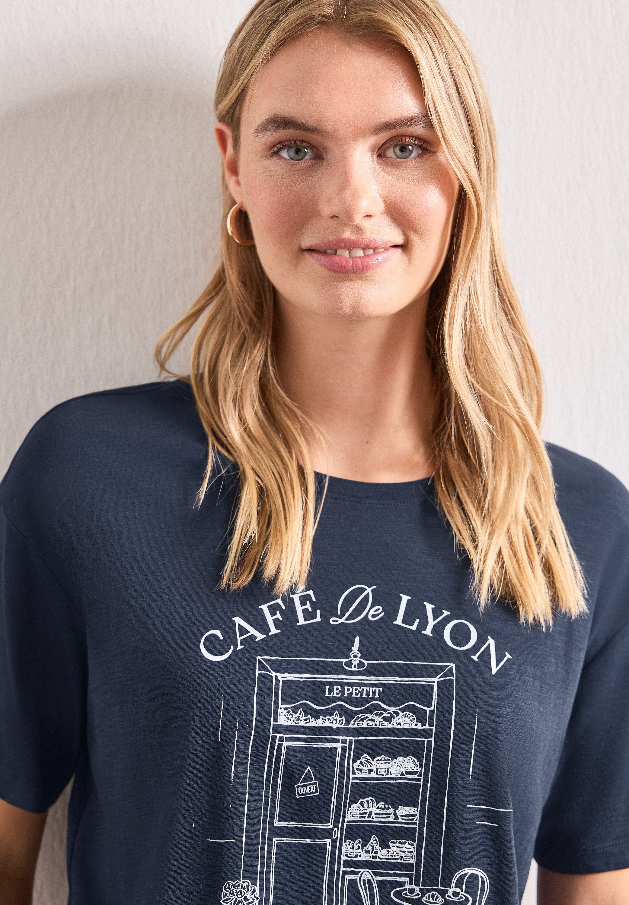 STREET ONE Rundhalsshirt Sommershirt mit Frontprint