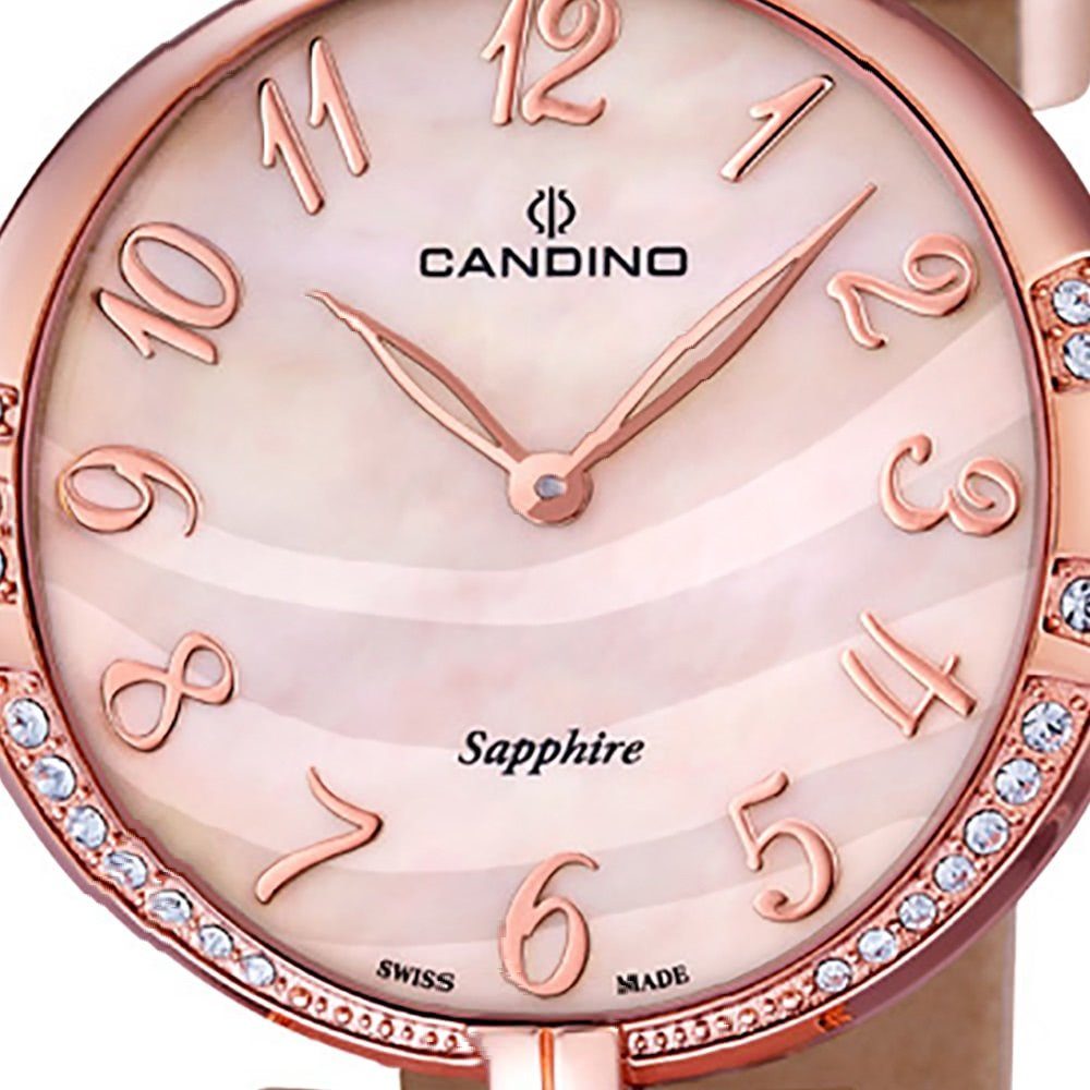 Elegance Candino C4602/3, rosa rund, Damen Quarzuhr Edelstahlarmband Damenuhr Candino Armbanduhr