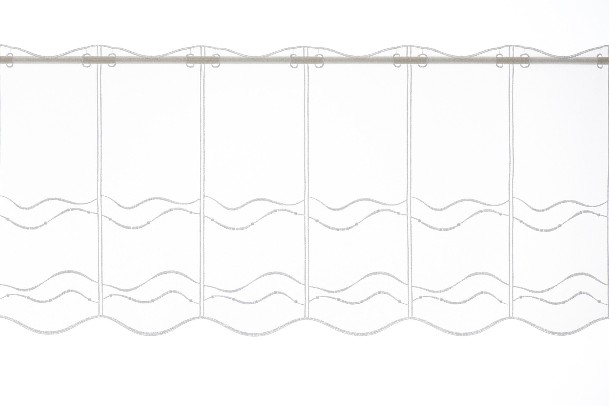 Gardinen Kranzusch Scheibengardine geschwungene Stick-Borte, Stangendurchzu günstig online kaufen