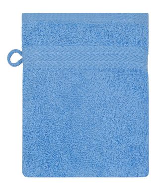 Betz Waschhandschuh 10 Stück Waschhandschuhe Premium 100% Baumwolle Waschlappen Set 16x21 cm Farbe schwarz und hellblau