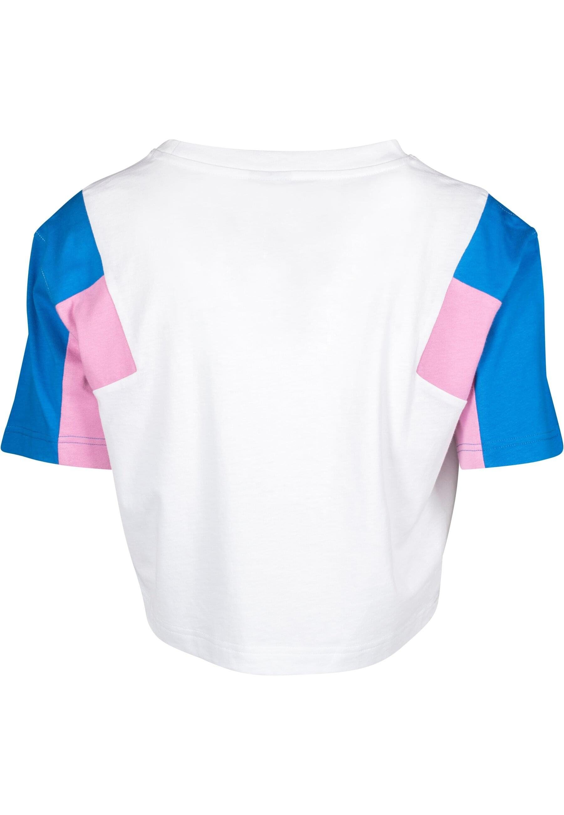 Ladies Short URBAN Tee Oversize Damen 3-Tone (1-tlg) white/brightblue/coolpink T-Shirt CLASSICS