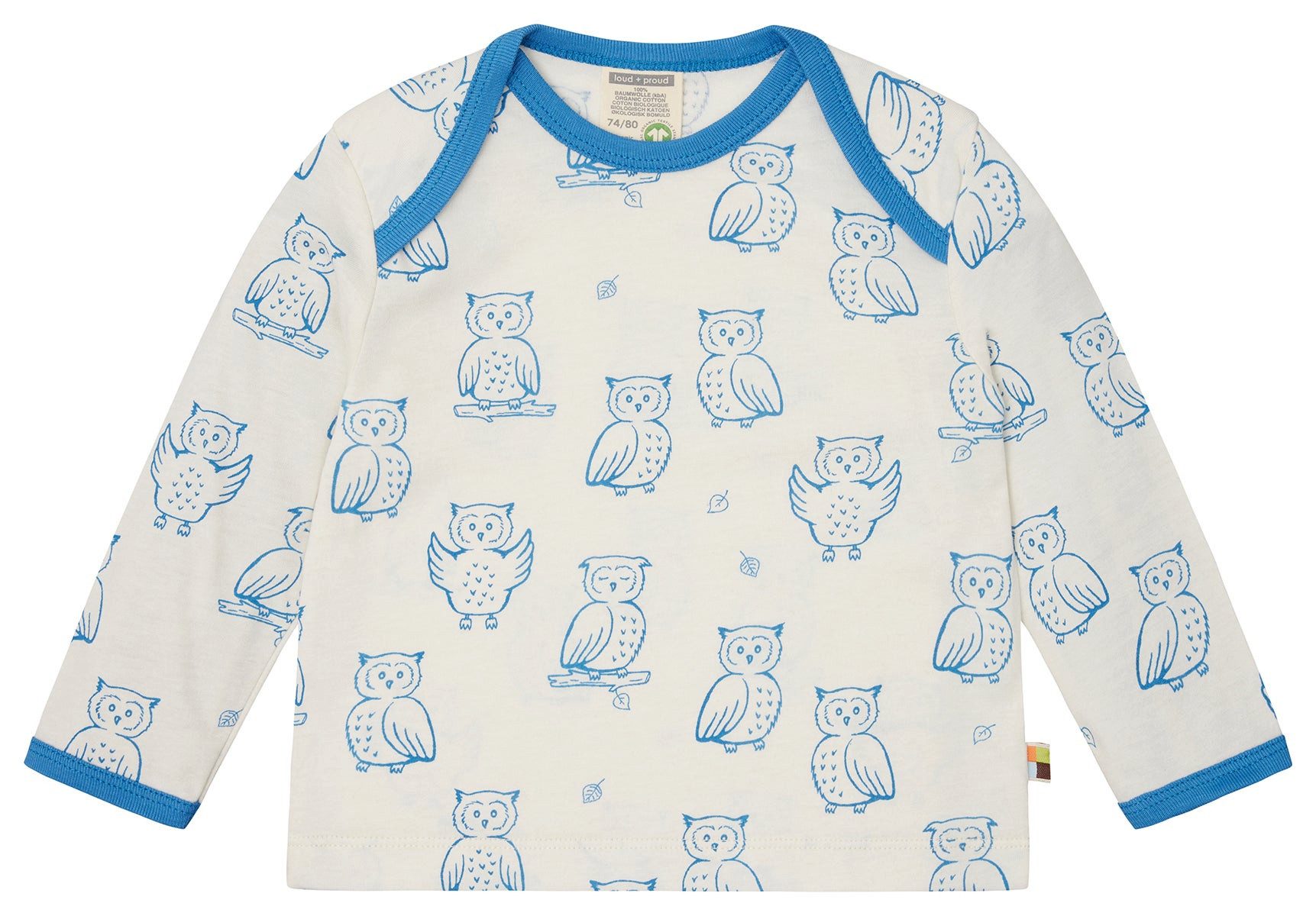 loud + proud Print-Shirt, langarm mit Tierdruck Biobaumwolle, GOTS