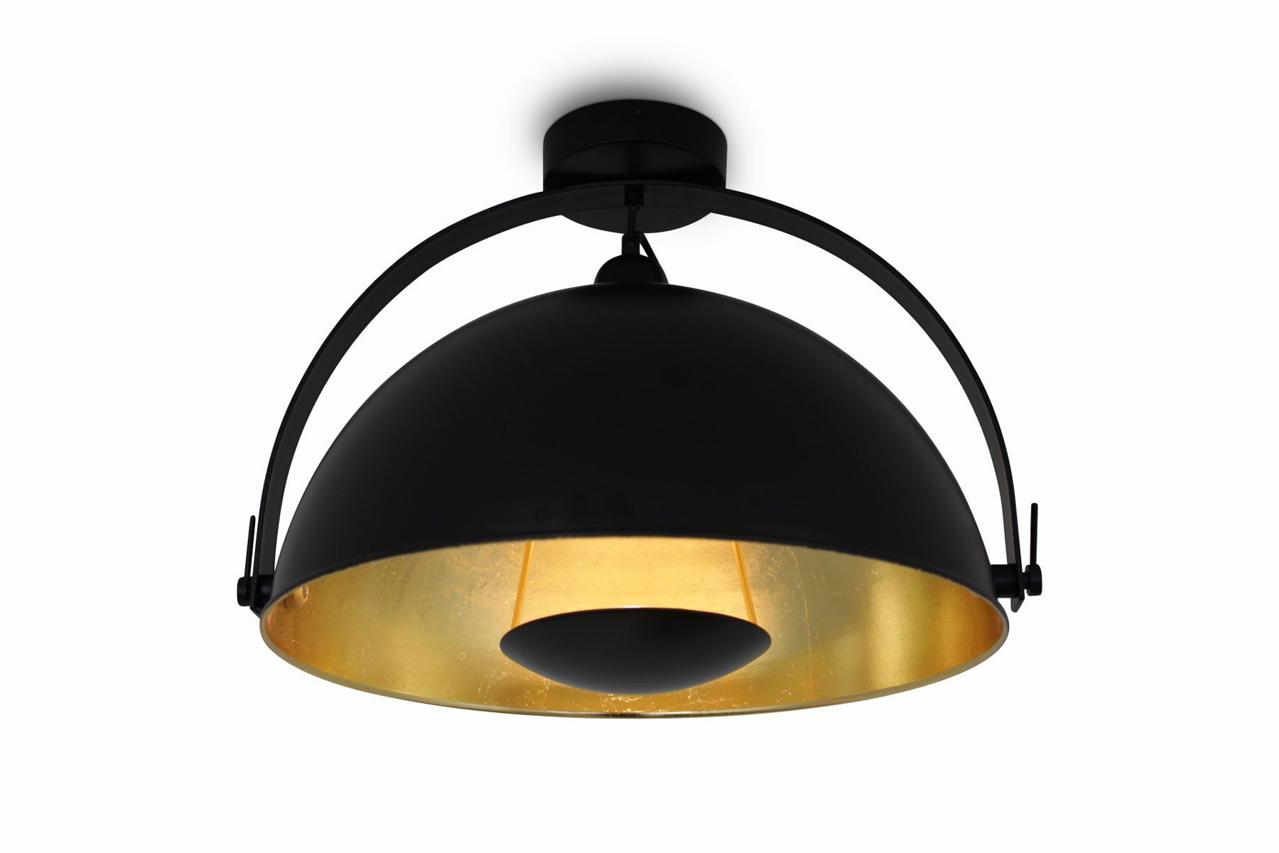 Kiom Deckenleuchte Retro Deckenlampe Alona Ceil schwarz & gold Ø 45cm,  schwenkbar, Leuchtmittel nicht inklusive, Leuchtmittel abhängig