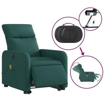 vidaXL Sessel Elektrischer Massagesessel mit Aufstehhilfe Dunkelgrün Stoff (1-St)