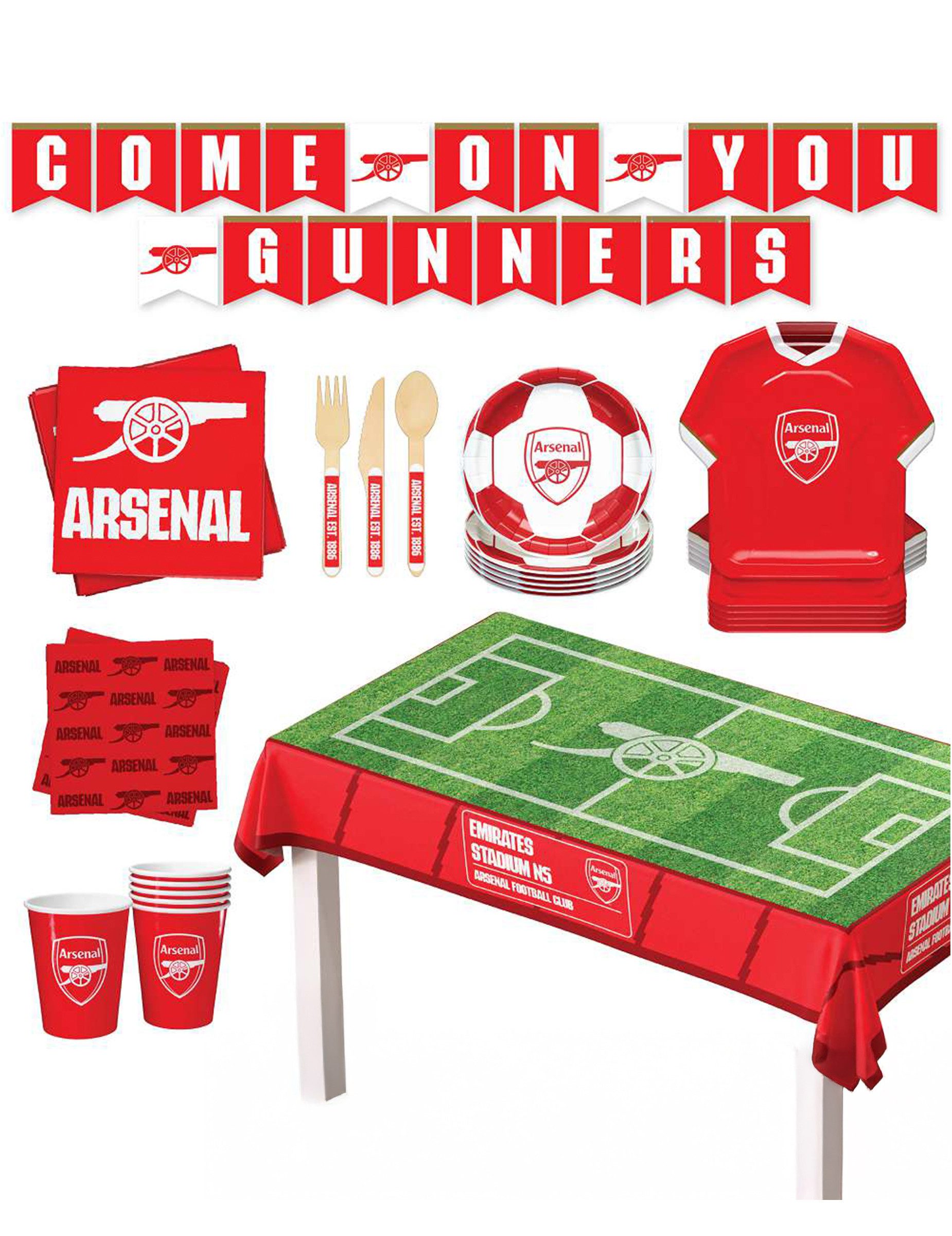 Kostüm Arsenal Football Club Geburtstag-Set 44 Teile