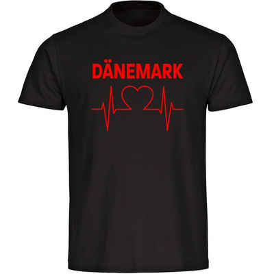 multifanshop T-Shirt Herren Dänemark - Herzschlag - Männer