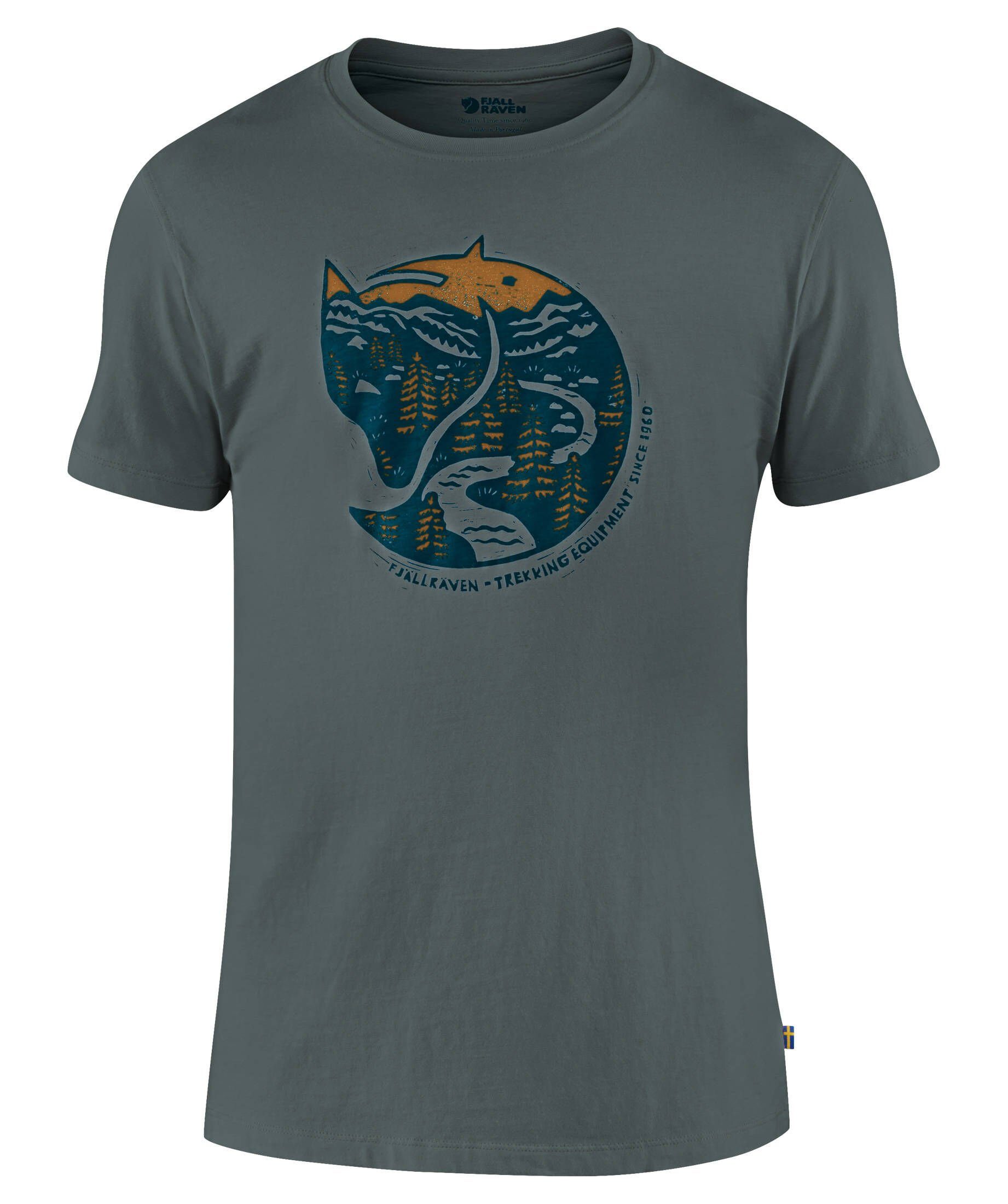 (1-tlg) T-Shirt Herren Outdoor-Shirt (304) rauchblau Kurzarm Fjällräven "Arctic Fox"