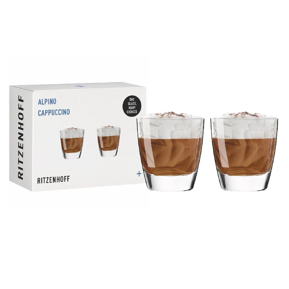 Ritzenhoff Becher Ritzenhoff Alpino Cappuccino 2er Set RDT F25, Kristallglas