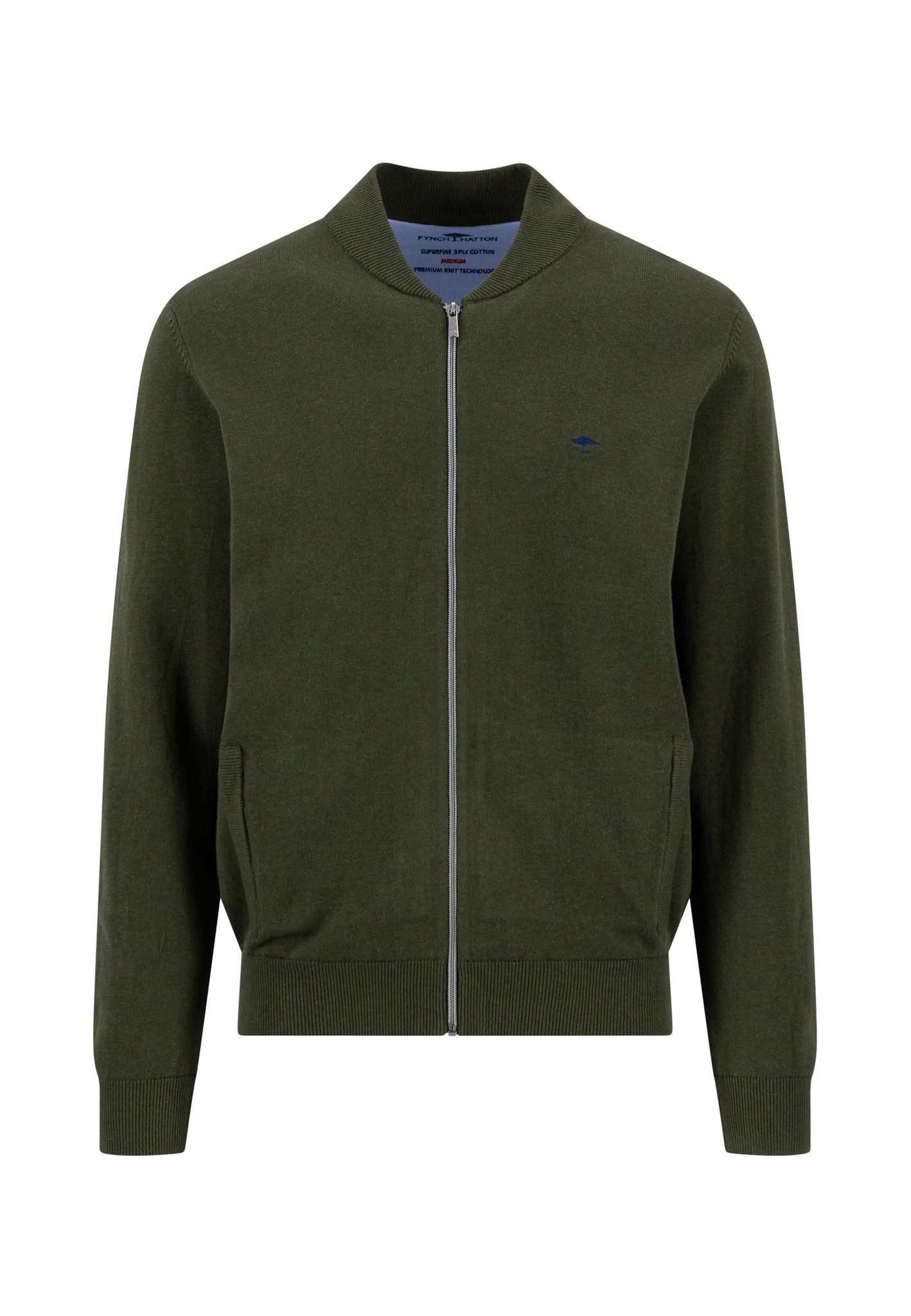 FYNCH-HATTON Strickjacke Fynch‑Hatton Strickjacke in dunkelgrün (1-tlg)