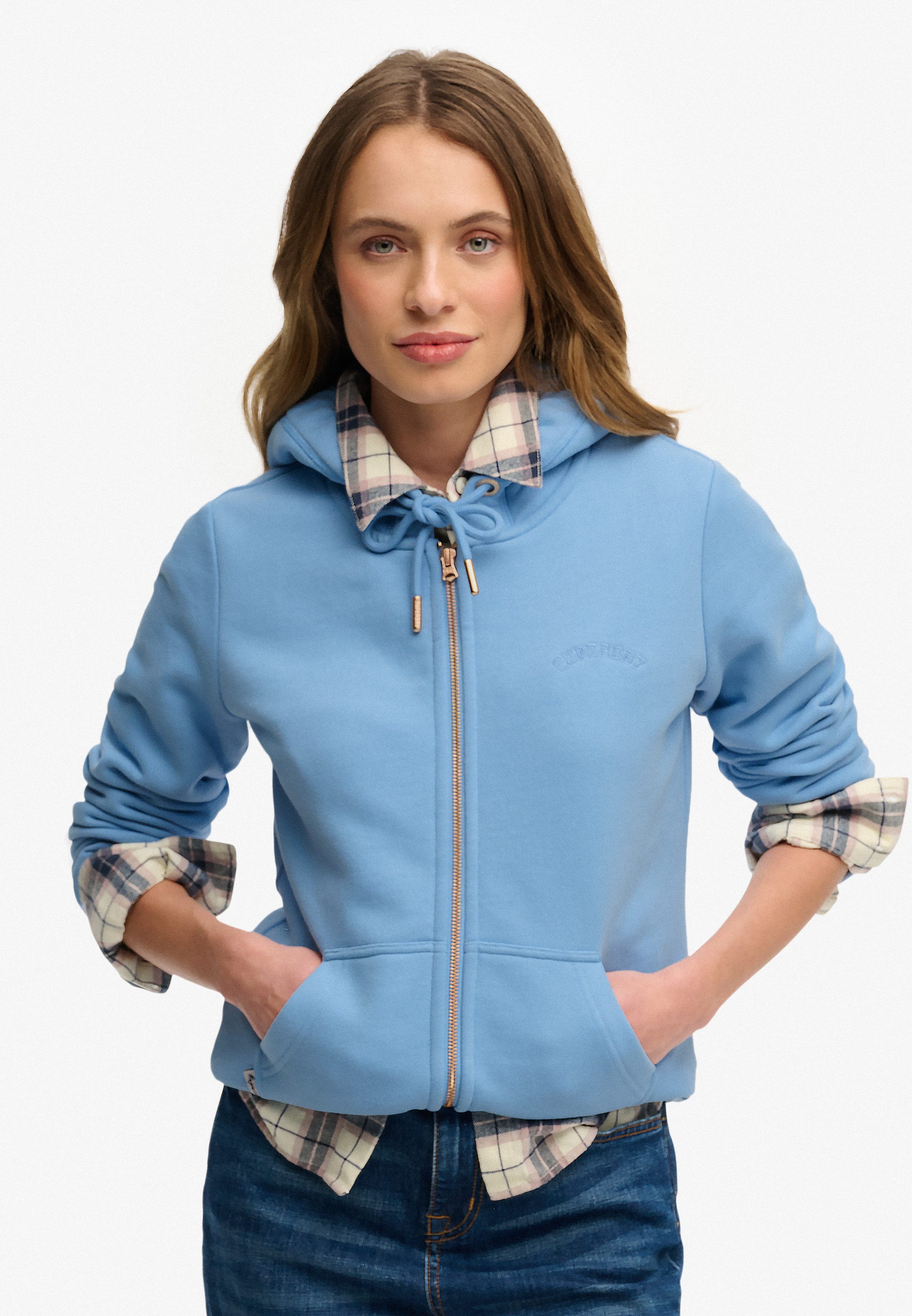Superdry Kapuzensweatjacke Essential Logo Ziphood Hb Mit Logostickerei
