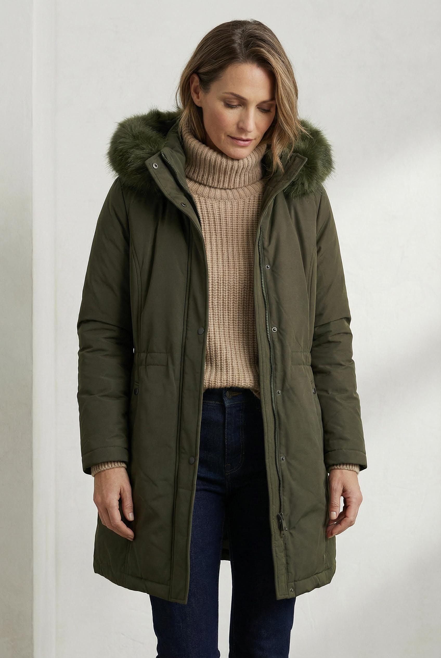 OriginalYou Kurzmantel Damen Kurzmantel Parka mit Teddyfell gefüttert auch günstig online kaufen