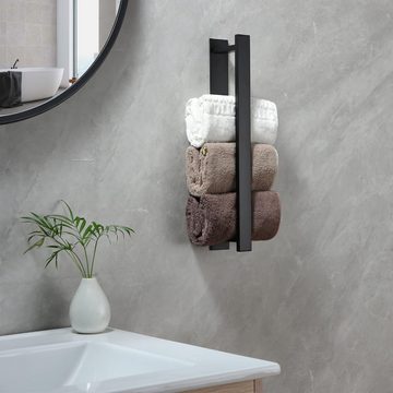 BlauCoastal Handtuchhalter Handtuchhalter Ohne Bohren - Badezimmer Handtuchhalter Schwarz Matt, Gästehandtuchhalter für Bad