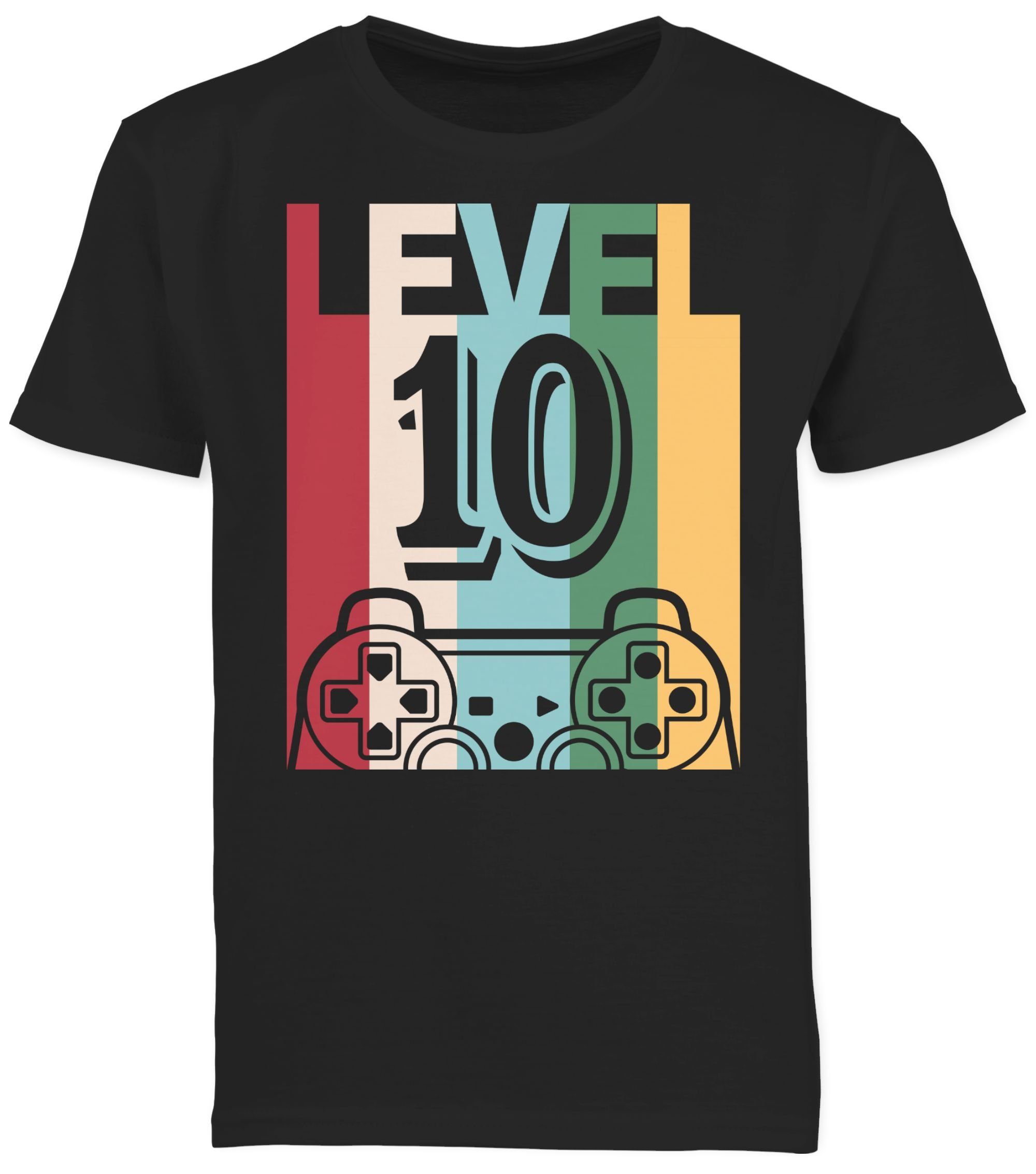 Gaming Shirtracer 10. 1 T-Shirt LEVEL Zehn Geburtstag Schwarz