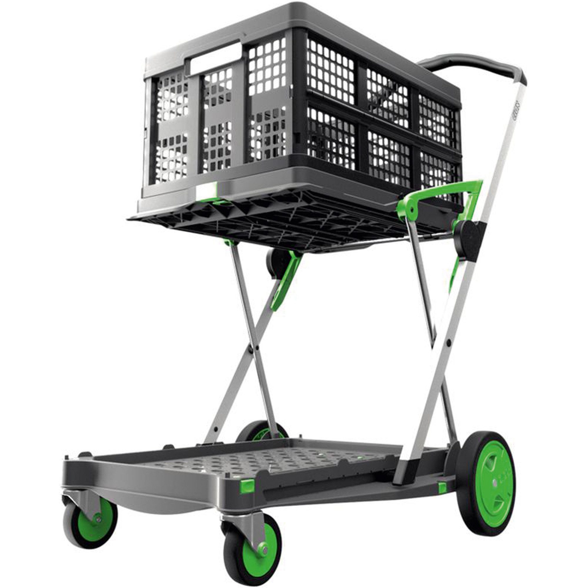 Soennecken Transportwagen Klapptrolley Kunststoff/Aluminium grau/grün