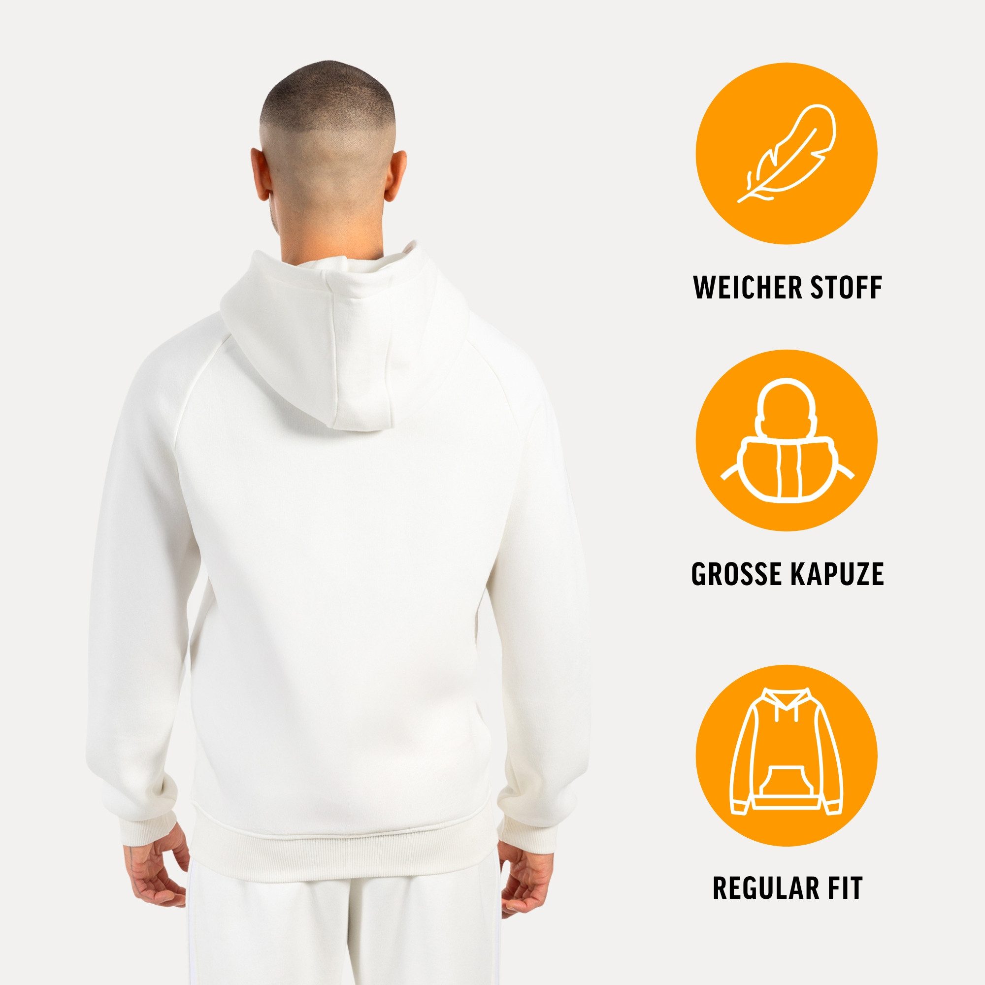 Smilodox Kapuzenstrickjacke Yassin, Zip Hoodie mit Logo, leicht überschnittene Schultern Kapuzenpullover, weicher hochwertiger Stoff, Alltag, Basic, Casual